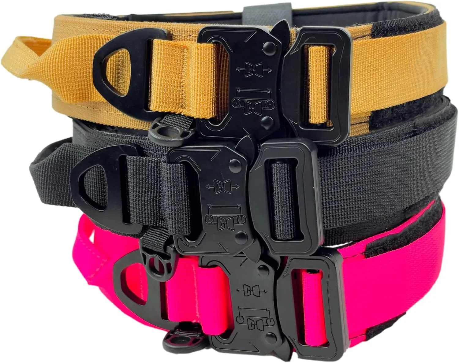 Tactical Dog Collar with Handle, American Flag Patch, 1.5 Inch Wide Thick Heavy Duty Nylon, Quick Release Metal Buckle, Customizable Name Plate, Ideal Dog Collars for Medium to Large Breeds K9 Harness