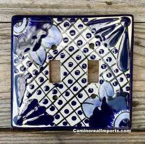 Talavera Pottery Double Toggle Switch Plate TTSPDB021