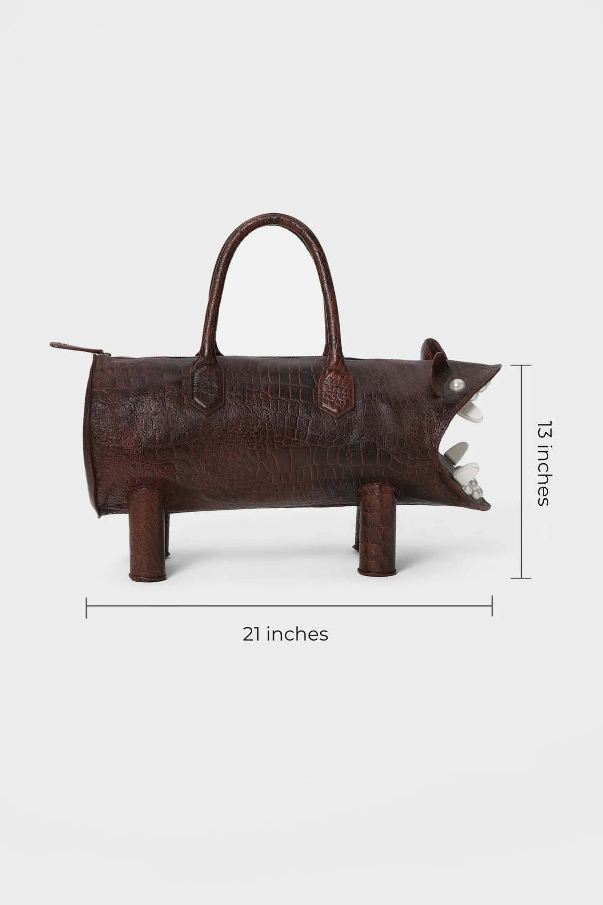 Tan Feline Duffle Bag