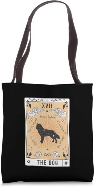 Tarot Card The Dog Northern Inuit Dog Celestial Space Galaxy Tote Bag