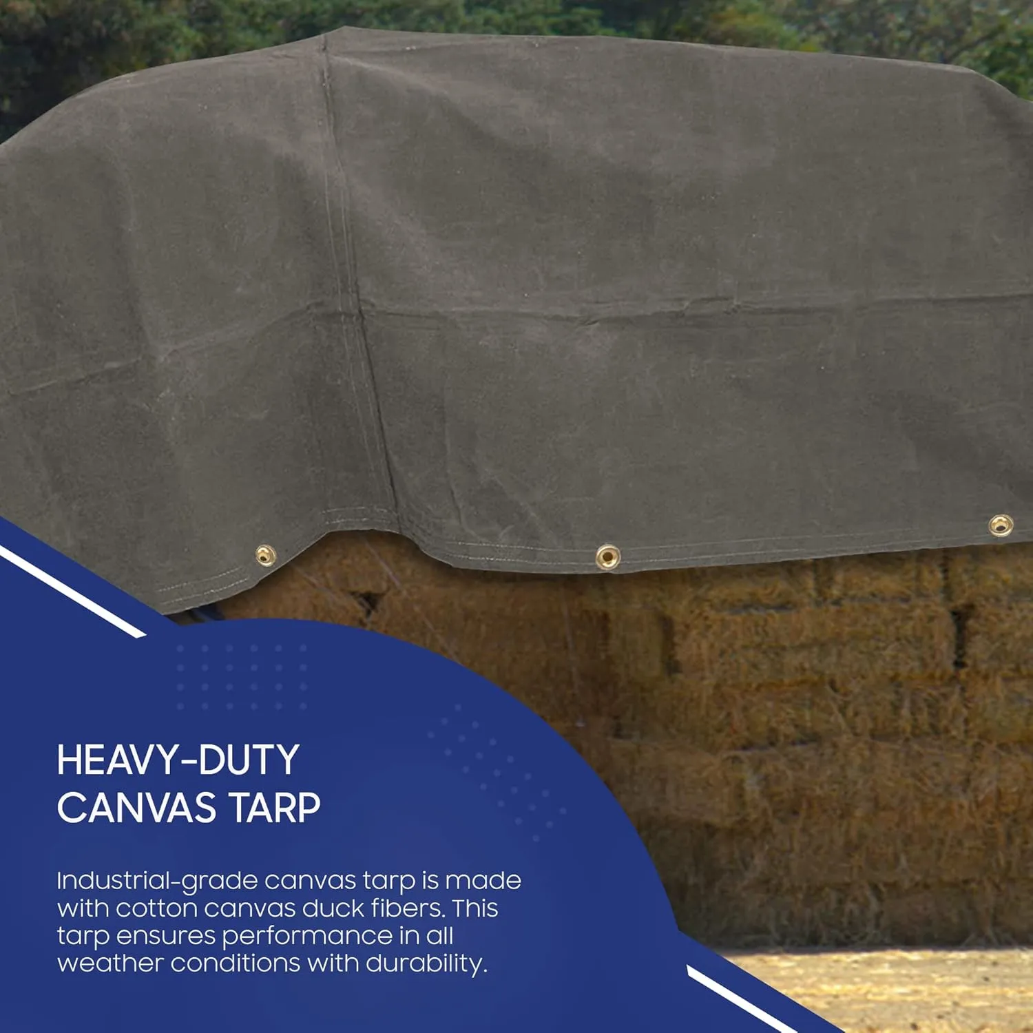 Tarps Now 6x8 ft Fire Retardant Canvas Tarp | 18 MIL Heavy Duty, Flame Retardant, Tear Resistance, Reinforced Edges, Brass Grommets | Ideal for Fire Prevention, Construction, Repairs | Olive Color