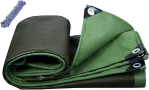 Tent Canvas Shade Cloth Tarpaulin Waterproof Heavy Duty Thicken Tarps Rainproof Cloth with Grommets, 19.6X26.2ft/6X8m