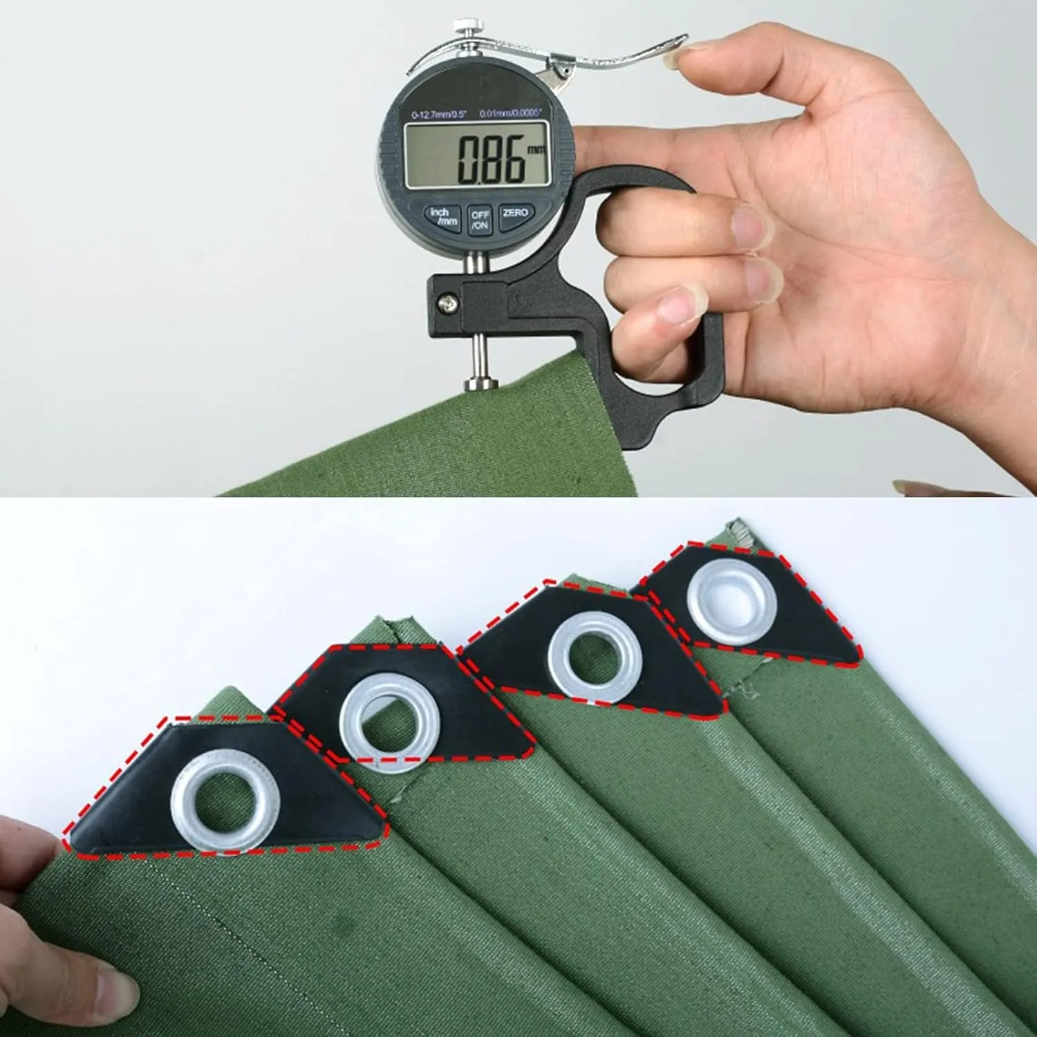 Tent Canvas Shade Cloth Tarpaulin Waterproof Heavy Duty Thicken Tarps Rainproof Cloth with Grommets, 19.6X26.2ft/6X8m