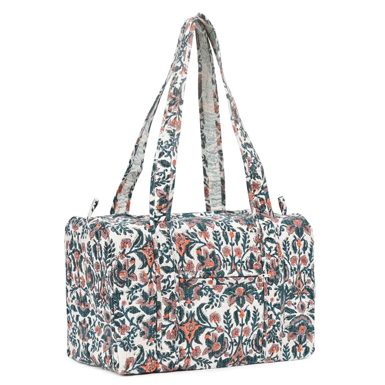 THANOS GARDEN HAND BLOCK PRINTED QUILTED TRAVEL MICRO DUFFLE BAG