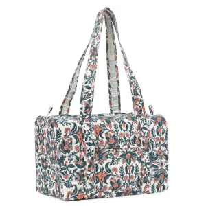 THANOS GARDEN HAND BLOCK PRINTED QUILTED TRAVEL MICRO DUFFLE BAG