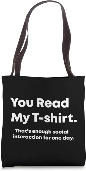 That's Enough Social Interaction Cool Trick or Treat Costume Tote Bag