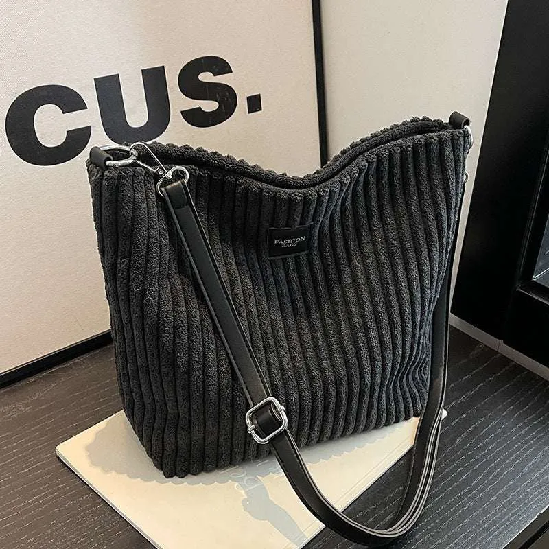 The Cozy Corduroy - Spacious Tote Bag with Shoulder Strap