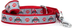 The License House Ohio State Buckeyes Dog Athletic O Paw Print Leash, Comfortable Nylon Webbing, Leashes for Walking, Durable Lead Gray - Large