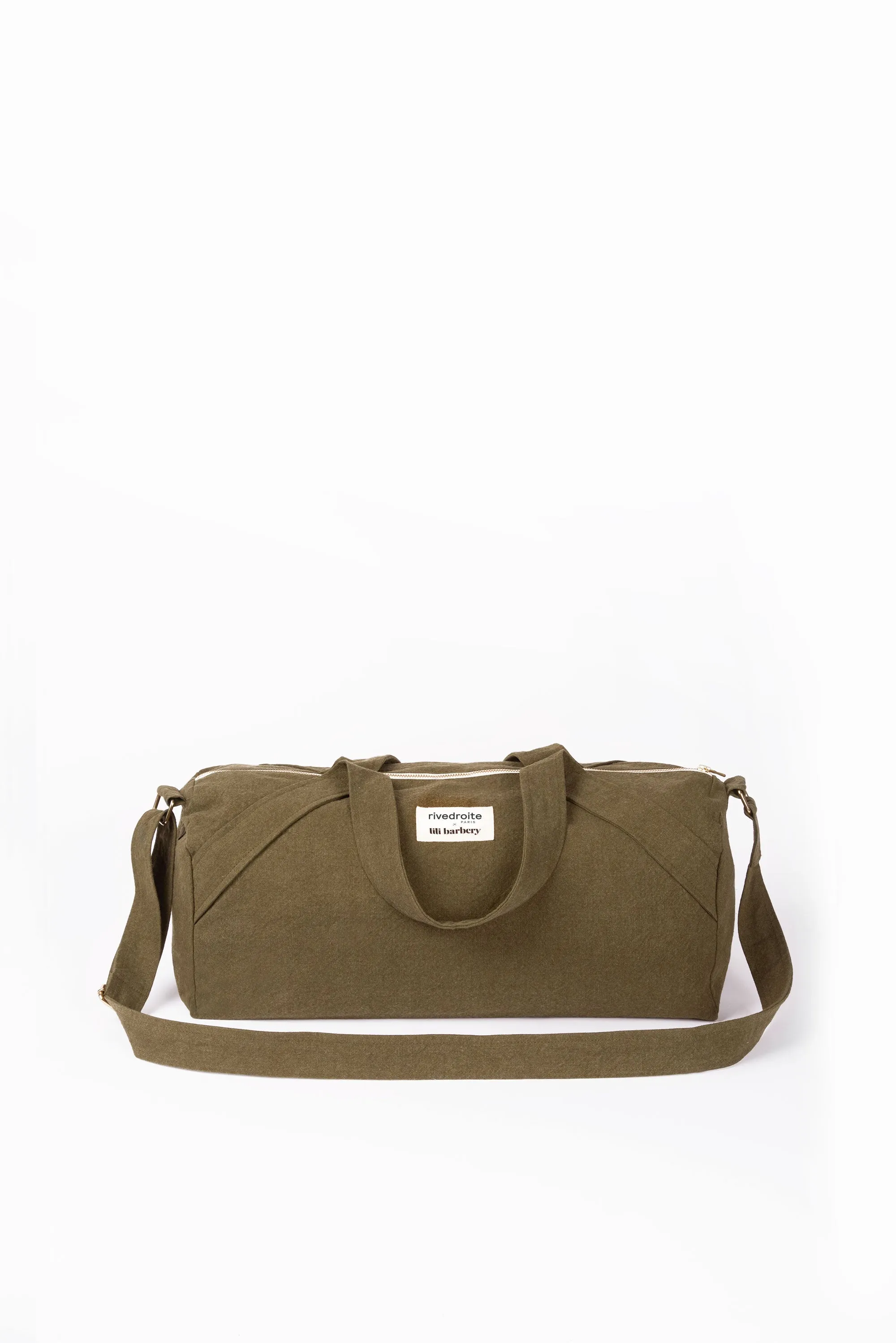The small yoga bag in collaboration with Lili Barbery - Recycled cotton Military Green