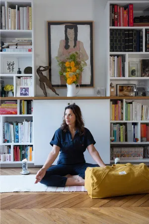 The yoga bag in collaboration with Lili Barbery - Recycled cotton Yellow Amber