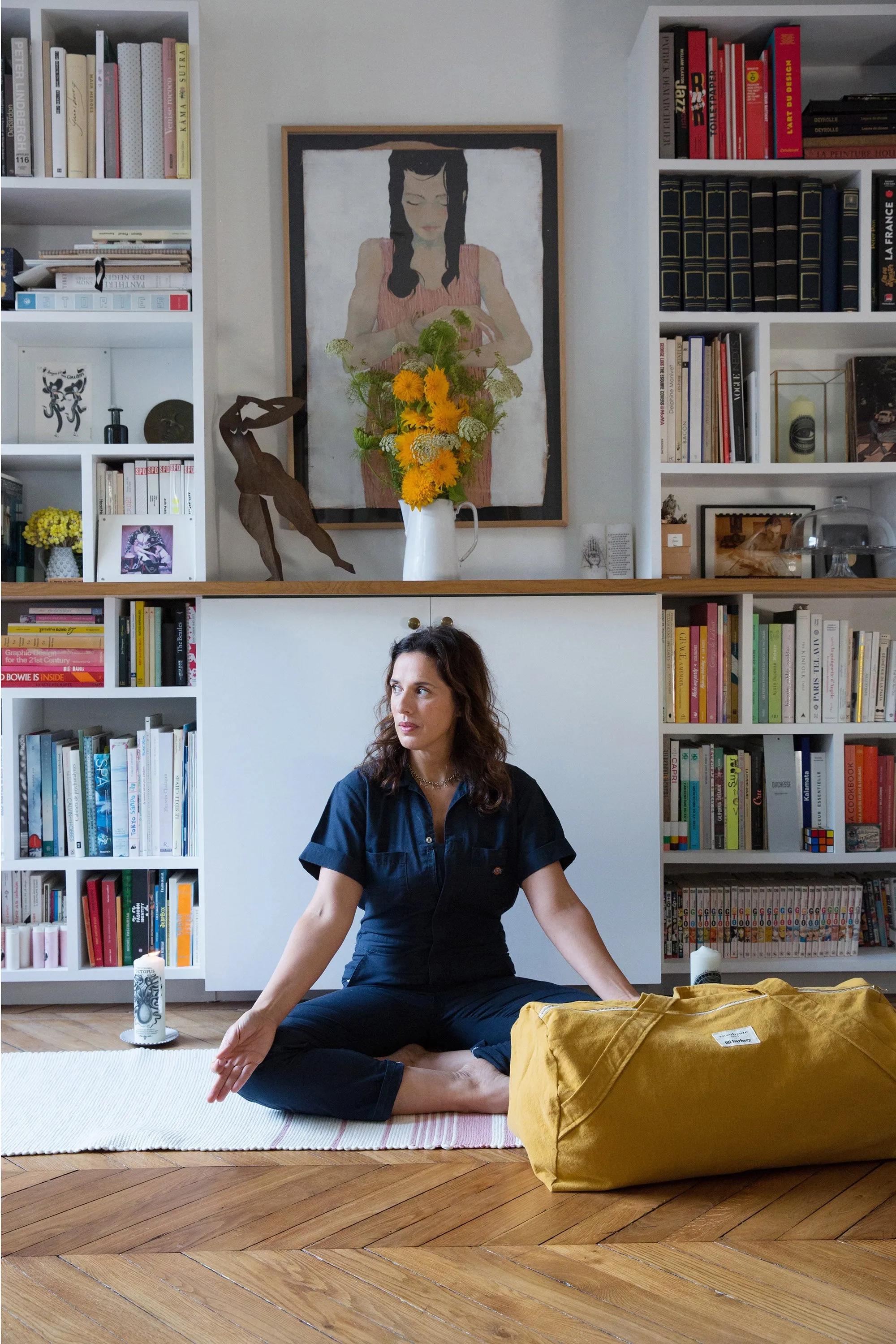 The yoga bag in collaboration with Lili Barbery - Recycled cotton Yellow Amber