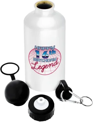 ThisWear 16th Birthday Gifts For Girls Happy 16th Birthday Legend 18oz Aluminum Water Bottle with Carabiner Clip & Sport Top