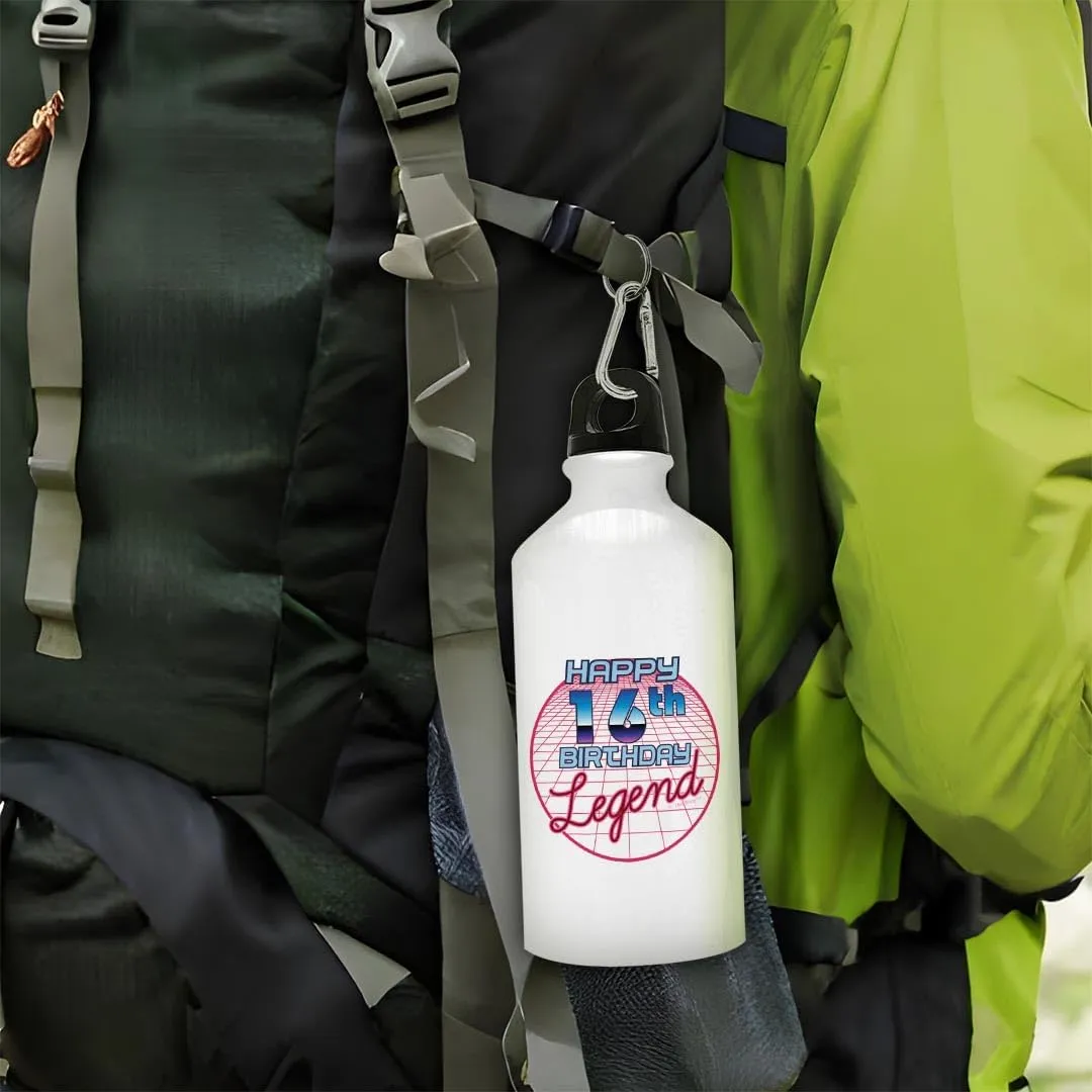 ThisWear 16th Birthday Gifts For Girls Happy 16th Birthday Legend 18oz Aluminum Water Bottle with Carabiner Clip & Sport Top