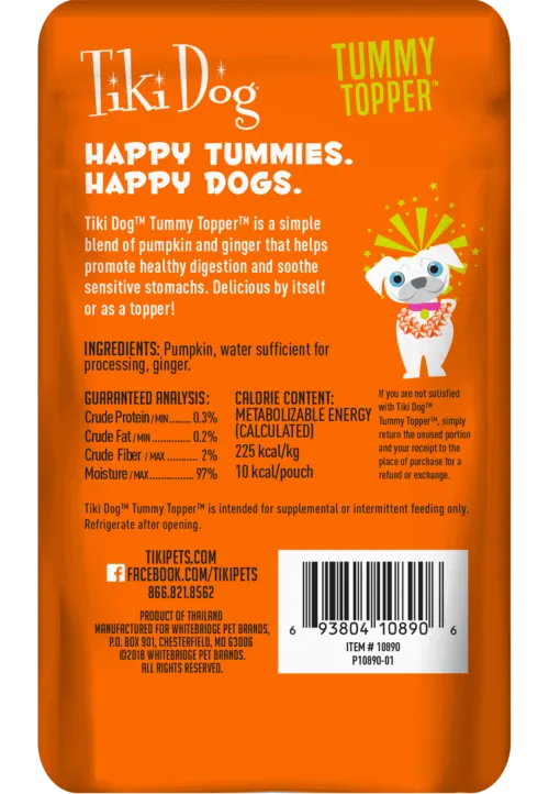 Tiki Dog™ Tummy Topper™ Pumpkin Puree & Ginger Dog Treat