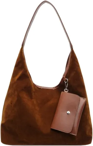 Tote Bag for Women Suede Shoulder Bags Satchel and Purse Bag Soft Stylish Handbag Dating Work Shopping