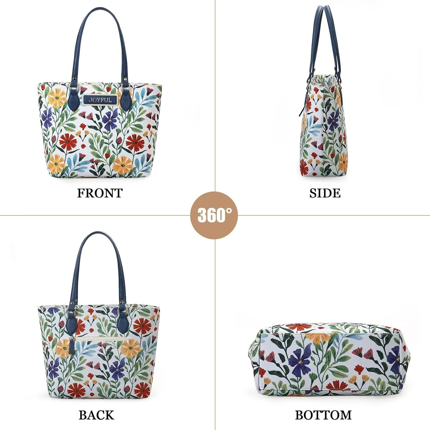 Tote bags for women, tote purse, nylon tote bag, with zipper and pockets, waterproof, lightweight