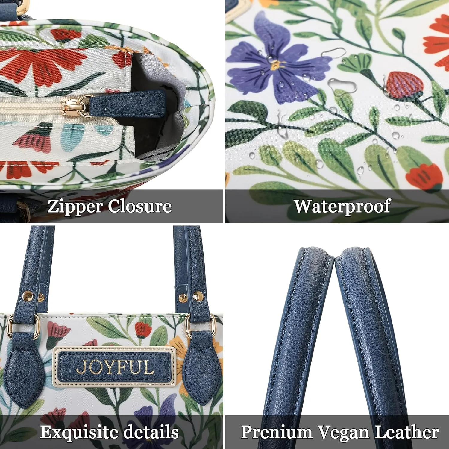 Tote bags for women, tote purse, nylon tote bag, with zipper and pockets, waterproof, lightweight
