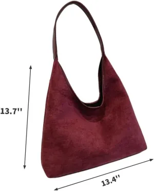 Tote Bags for Women,Suede Hobo Bag,Shoulder Bag Work Bags Suede Slouchy Bag Hobo Handbag Office Tote Handbag