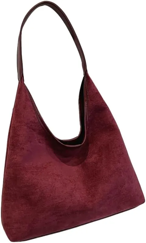 Tote Bags for Women,Suede Hobo Bag,Shoulder Bag Work Bags Suede Slouchy Bag Hobo Handbag Office Tote Handbag