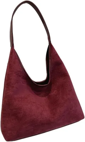 Tote Bags for Women,Suede Hobo Bag,Shoulder Bag Work Bags Suede Slouchy Bag Hobo Handbag Office Tote Handbag