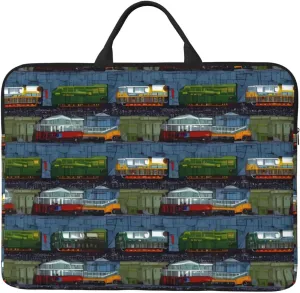 train Cars Laptop Case Sleeve 14 inch Shockproof Protective Notebook Case Travel Laptop Bag with Handle Waterproof Computer Cover Briefcase Handbags for Men Women