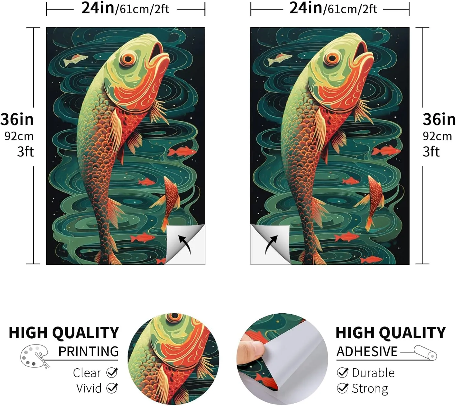 Transform Your Cornhole Experience Discover Custom Decals Cornhole Board Decal Vinyl Skins Waterproof Covers and Wraps for Personalized and Stylish Cornhole Wraps 24inx36in Fish
