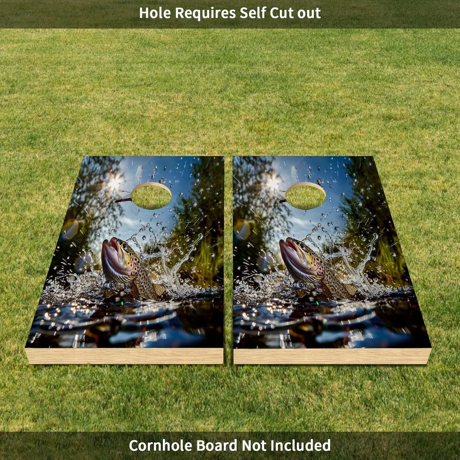 Transform Your Cornhole Experience Discover Custom Decals Cornhole Board Decal Vinyl Skins Waterproof Covers and Wraps for Personalized and Stylish Cornhole Wraps 24inx36in Fish