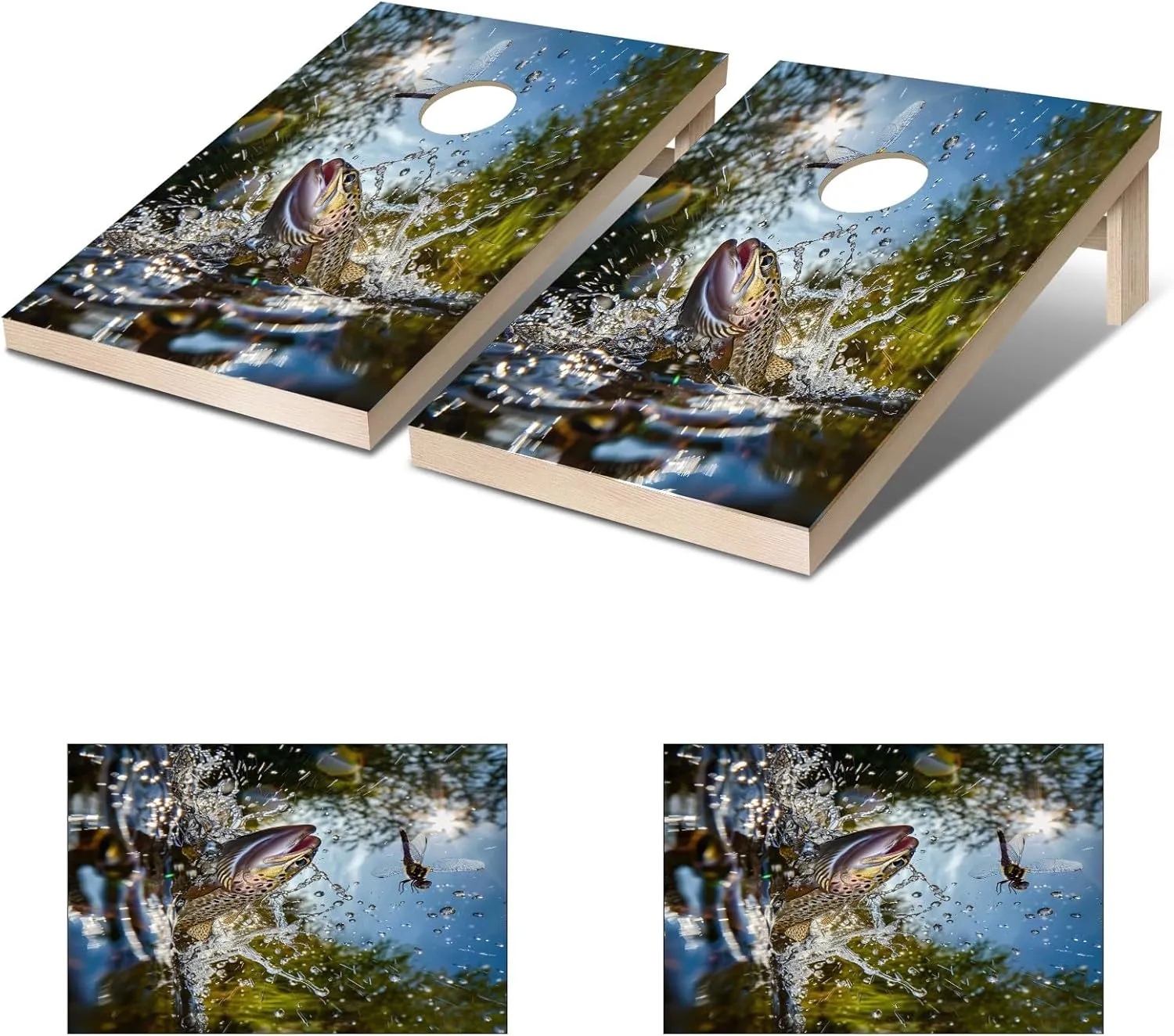 Transform Your Cornhole Experience Discover Custom Decals Cornhole Board Decal Vinyl Skins Waterproof Covers and Wraps for Personalized and Stylish Cornhole Wraps 24inx36in Fish