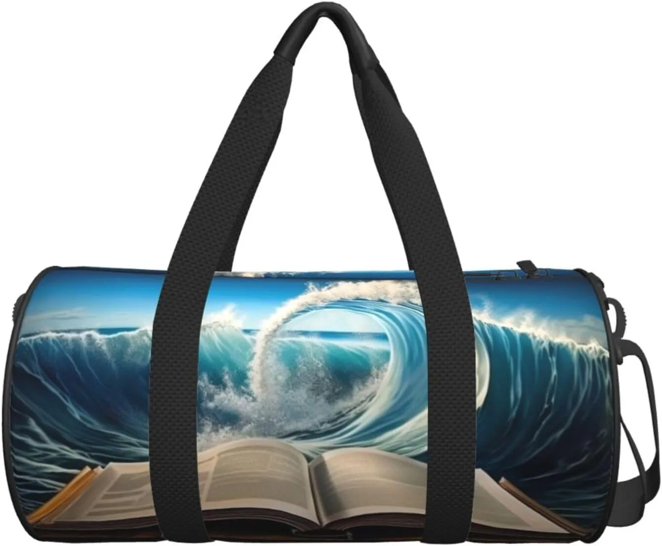 Travel Bag For Women,Book Wave Printed Print Personal Item Duffle Bags,Weekend Travel Duffel Tote Bag,Travel Sport Gym Bag For Men,Airplane Travel Essentials For Flying