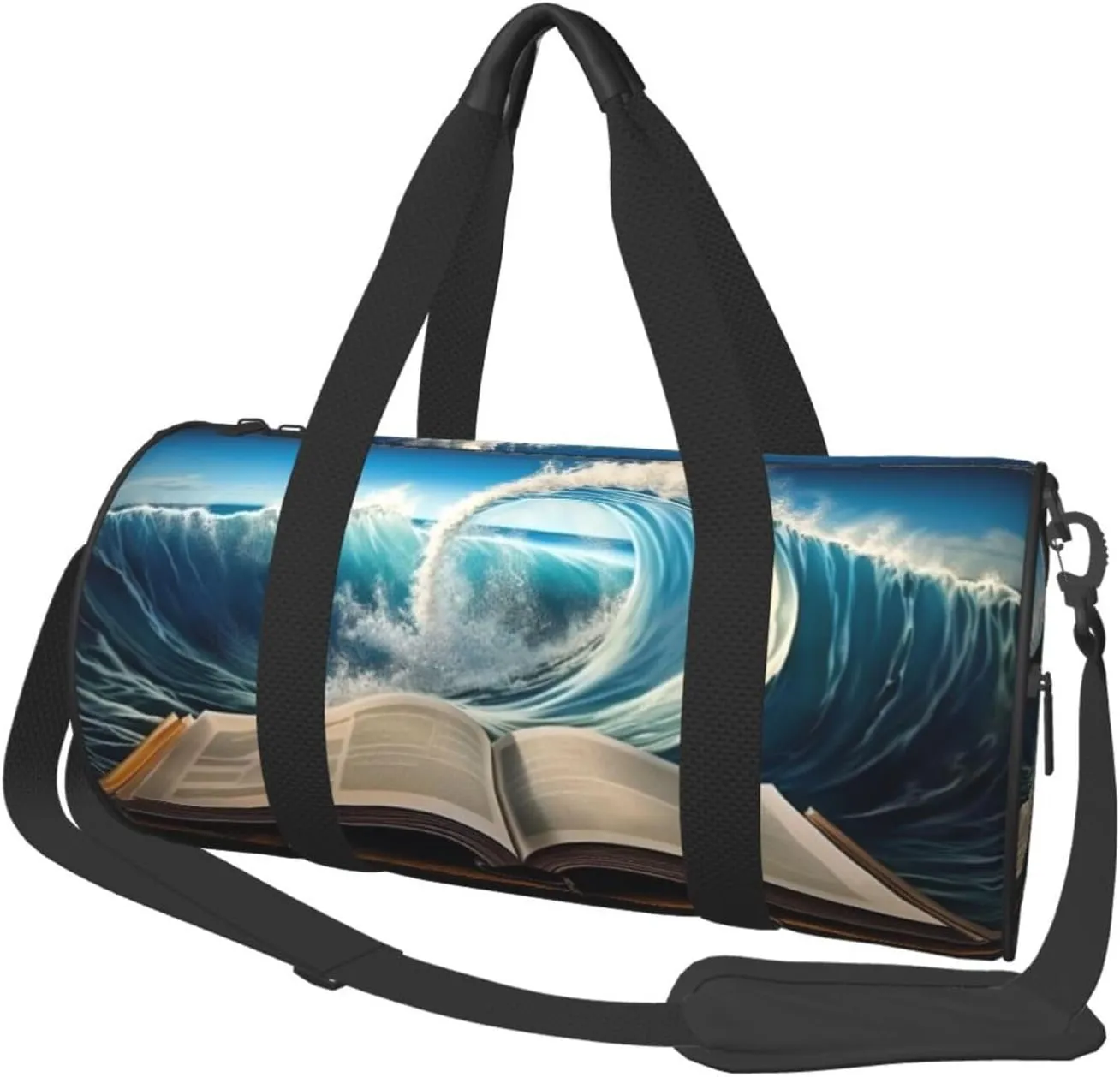 Travel Bag For Women,Book Wave Printed Print Personal Item Duffle Bags,Weekend Travel Duffel Tote Bag,Travel Sport Gym Bag For Men,Airplane Travel Essentials For Flying