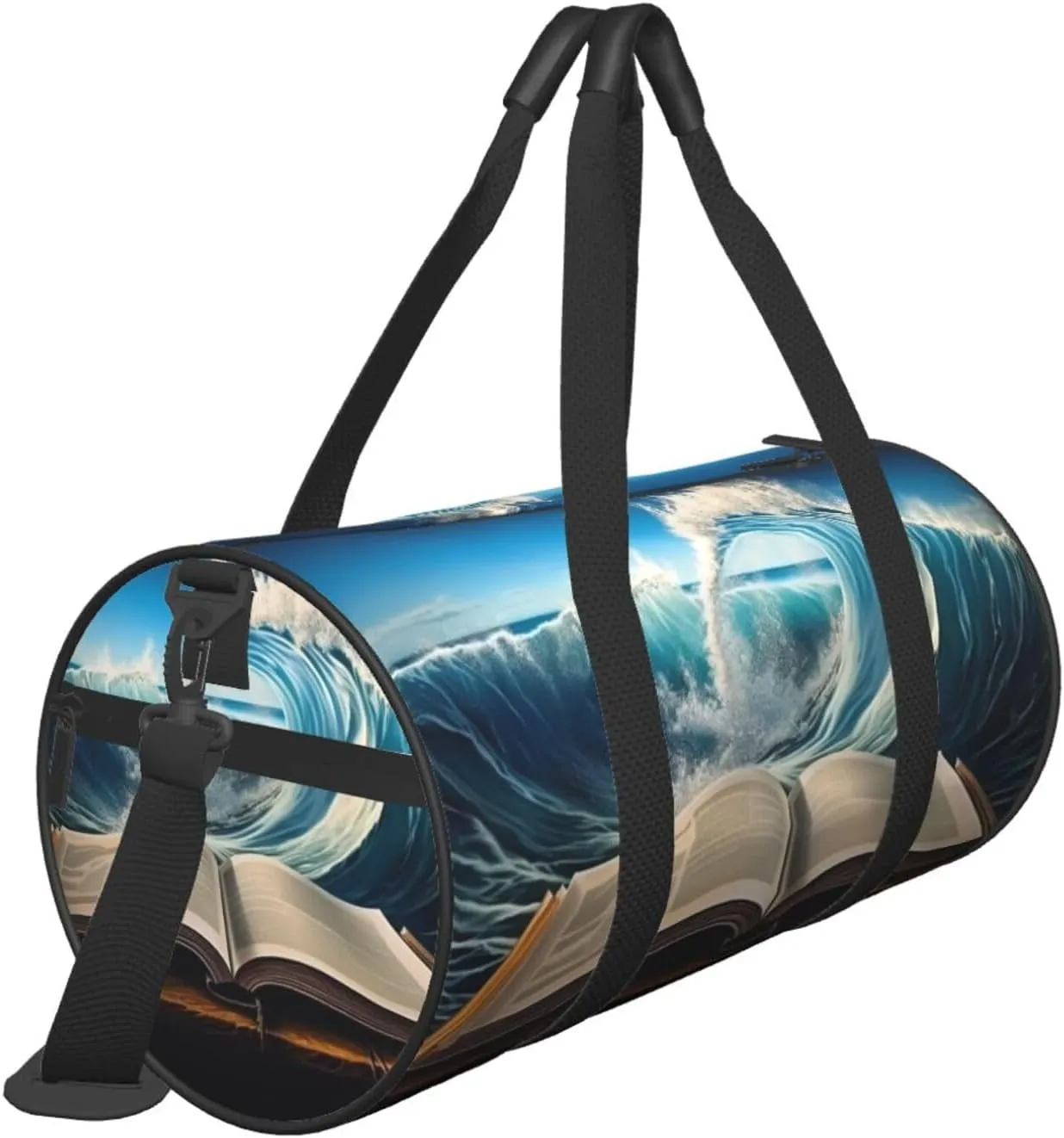 Travel Bag For Women,Book Wave Printed Print Personal Item Duffle Bags,Weekend Travel Duffel Tote Bag,Travel Sport Gym Bag For Men,Airplane Travel Essentials For Flying