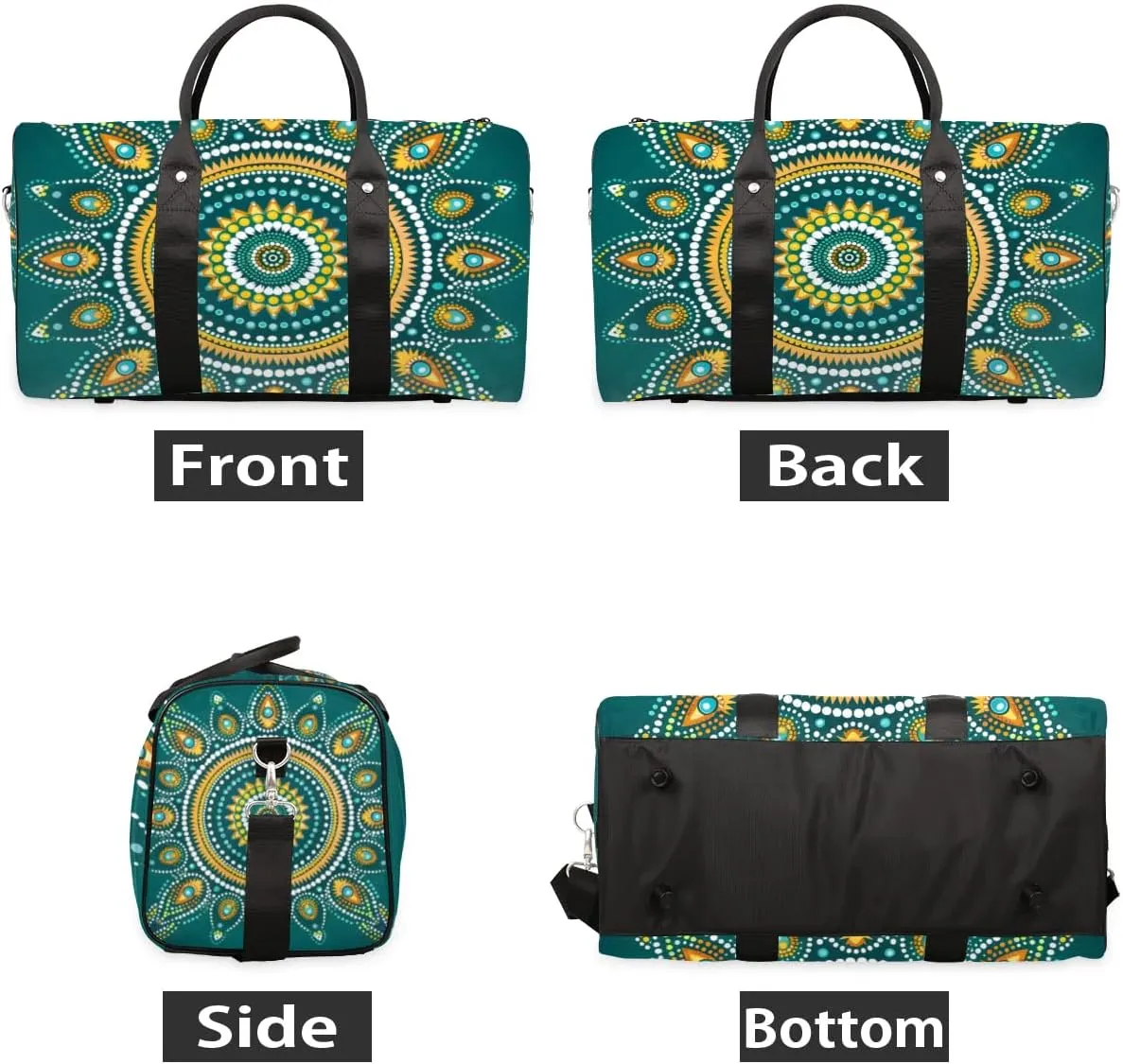 Travel Duffel Bag, Boho Mandala Pattern Sports Tote Gym Bag Foldable Western Aztec Weekender Bag Carry on Luggage Handle Bag Overnight Shoulder Bag for Women Men,A-1477