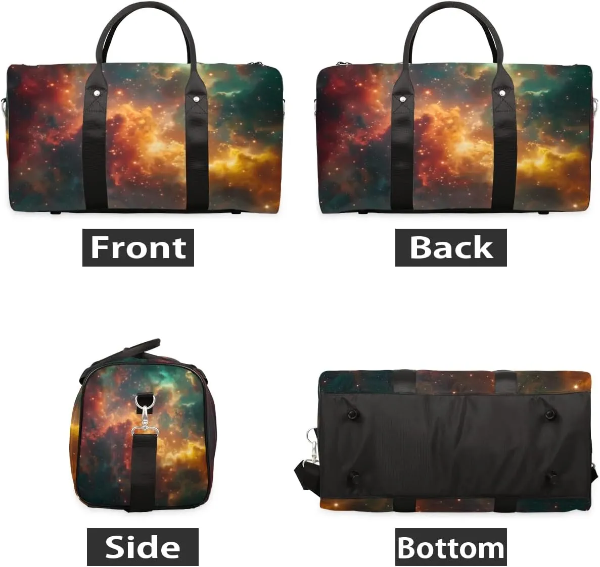 Travel Duffel Bag, Galaxy Nebulae Space Sports Tote Gym Bag Foldable Western Aztec Weekender Bag Carry on Luggage Handle Bag Overnight Shoulder Bag for Women Men,A-261