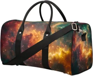 Travel Duffel Bag, Galaxy Nebulae Space Sports Tote Gym Bag Foldable Western Aztec Weekender Bag Carry on Luggage Handle Bag Overnight Shoulder Bag for Women Men,A-261