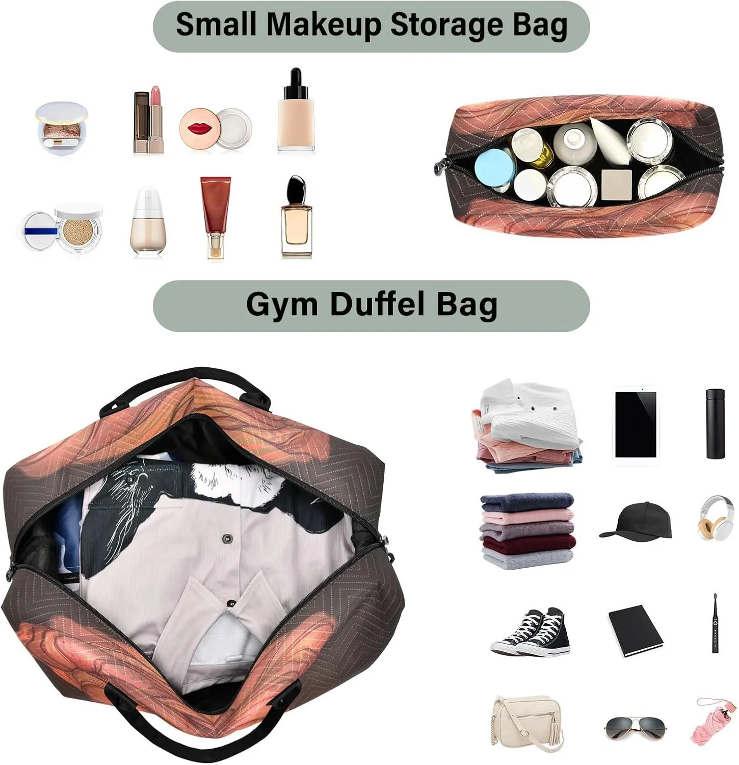 Travel Duffle Bag Weekender Bags Overnight Bag with Toiletry Bag Gym Duffel Bag African Woman for Travel Business Trips Sport