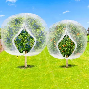 Tree Netting Bird Netting Cover 8 x 8 Ft, 10 x 10 Ft Large Heavy Duty Garden Plant Protection Net with Zipper & Drawstring for Tomato, Blueberry, Fruit & Vegetable Trees
