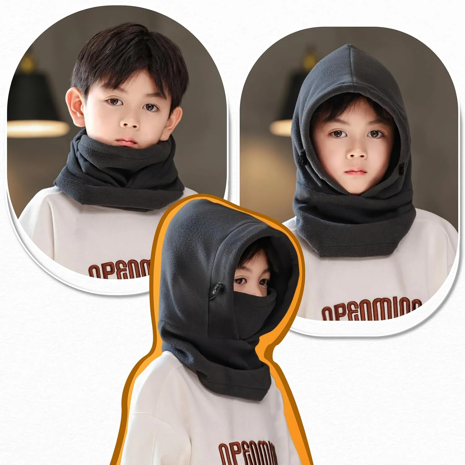 TRIWONDER Kids Winter Hats Balaclava Ski Mask for Boys Girls Toddlers Windproof Adjustable Cold Weather Face Mask Neck Warmer