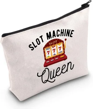 TSOTMO Queen Of The Casino Gambling Makeup Bag - Slot Machine Gift, Cosmetic Bag For Gambling Lovers