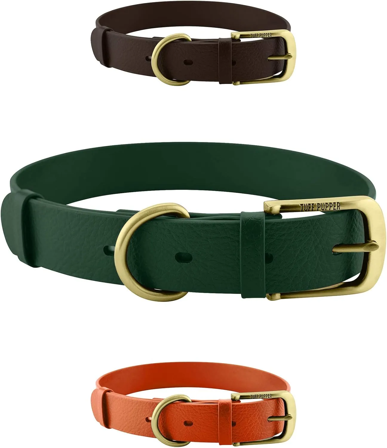 Tuff Pupper Classic Heavy Duty Dog Collar | 10x Stronger Than Leather | 100% Waterproof & Odor Proof Dog Collar | Tough Rust-Proof All Metal Hardware