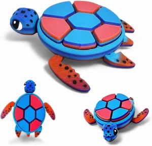 Turtle Fidget Clicker, Mechanical Clicker Shell, Sensory & Anxiety Stress Relief, Fruit & Multicolor Designs, (Multi-Color 02)