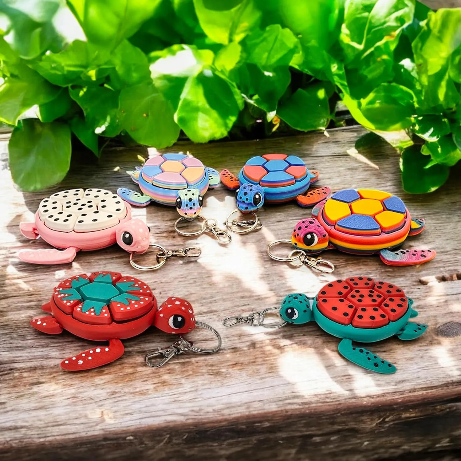 Turtle Fidget Clicker, Mechanical Clicker Shell, Sensory & Anxiety Stress Relief, Fruit & Multicolor Designs, (Multi-Color 02)