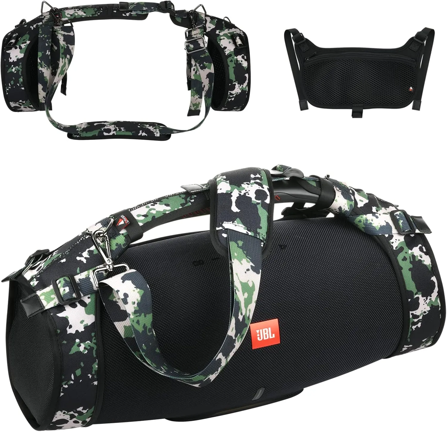 TXEsign Travel Carrying Strap for JBL Boombox/Boombox 2-Waterproof Portable Speaker, Shoulder Strap with Two Side Covers Travel Carrying Pouch for JBL Boombox(Camo)
