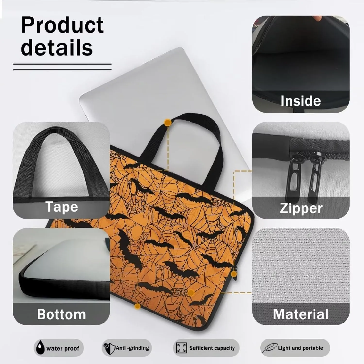Uasibuni Cute Laptop Bag for Women Men Laptop Messenger Bag