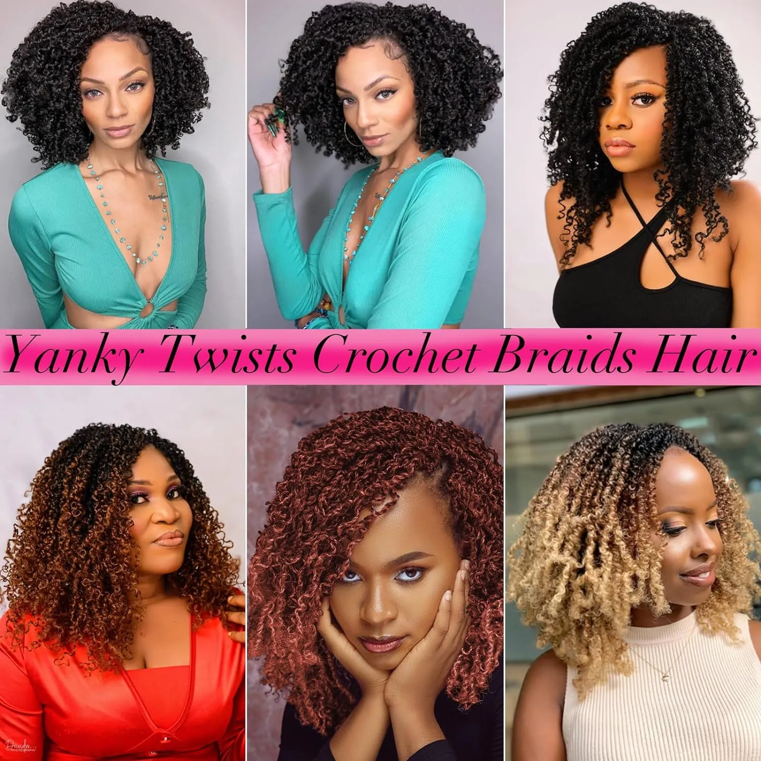 Unionbeauty 12 Inch 8 PCS Yanky Twist Crochet Hair Pre-twisted Micro Passion Twist Crochet Hair Pre-looped Twist Crcochet Braids Hair Ombre Brown with Bouncy Synthetic Braiding Hair Extensions 1B3027#