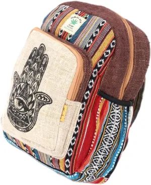 Unique Hand Print Mini Hemp Backpack Small Back Pack Hippie Bag Pack Festival Bag Pack 100% Hemp|100 VEGAN| FAIR TRADE | Handmade with Love