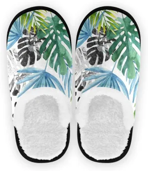 Unisex Slippers Fuzzy Feet Plush Cotton Slippers Anti-Slip Warm House Shoes M/L