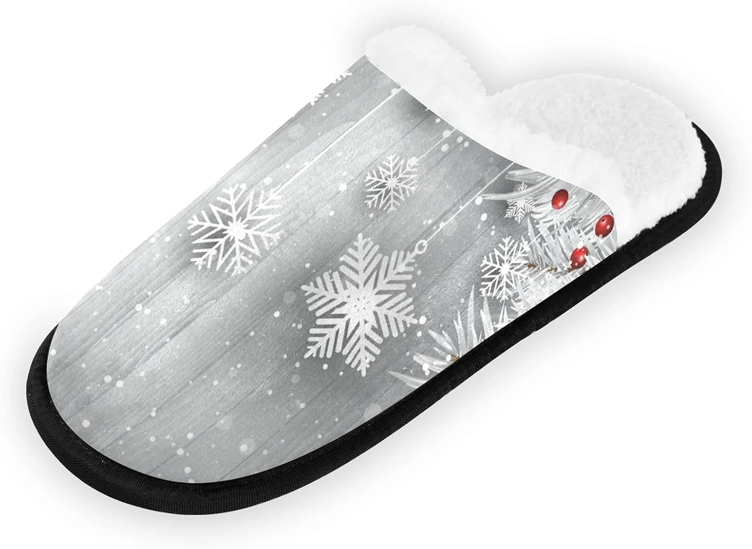 Unisex Slippers Fuzzy Feet Plush Slippers Anti-Slip Warm House Shoes M/L