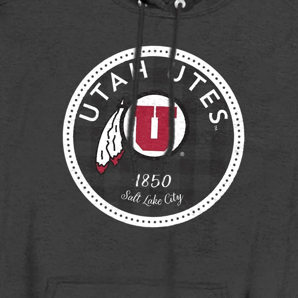 University of Utah Official Plaid Badge Unisex Adult Pull-Over Hoodie