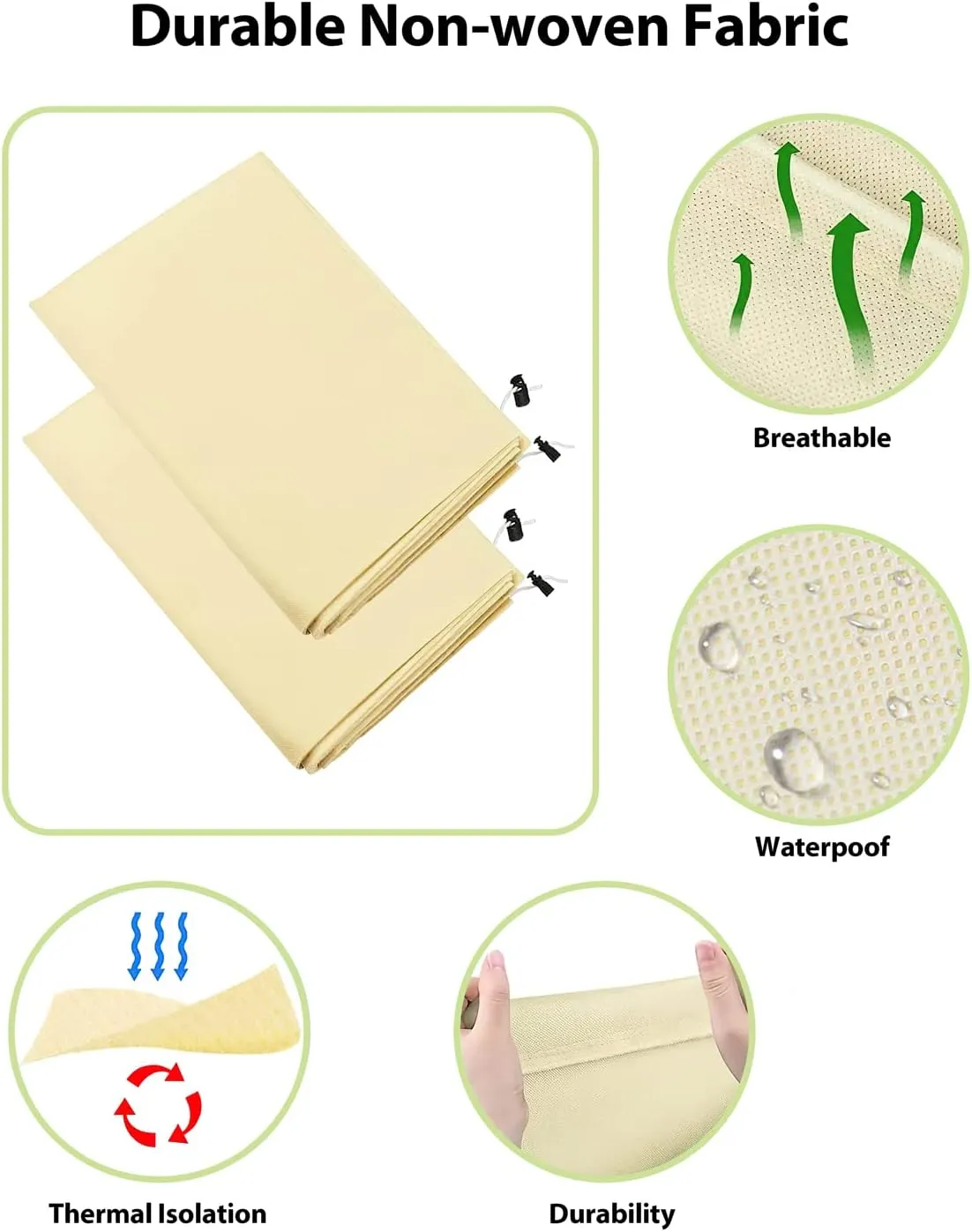 Upgrade Plant Cover Freeze Protection, 3 Packs 3 Sizes 47x72” 39x47” 39x32” Thicken 3oz/yd² Trees Frost Blankets Drawstring Bag Reusable for Potted Winter Cold Garden Supplies