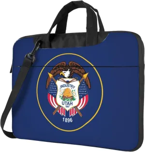 Utah Flag Print Laptop Adjustable Shoulder Strap With Handle Accessory Pocket For Men Women